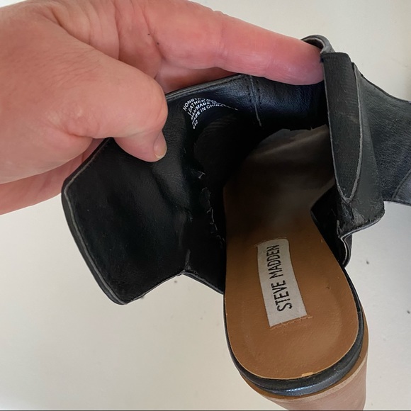 STEVE MADDEN Black Leather Open Toe Nonstp Bootie - Picture 6 of 7